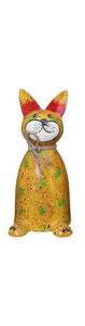 Zaunfigur Zaunhocker Katze Kanu Metall 10x10x21 cm Pfostenhocker Dekofigur Garten 4Farben wählbar