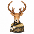 Hirschbüste schwarz-gold – 21 cm Dekofigur aus Polyresin