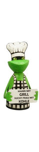 Zaunfigur Zaunhocker GrillMeister Kanu Metall 12x14x20 cm Pfostenhocker Dekofigur Garten 4Sprüche wählbar