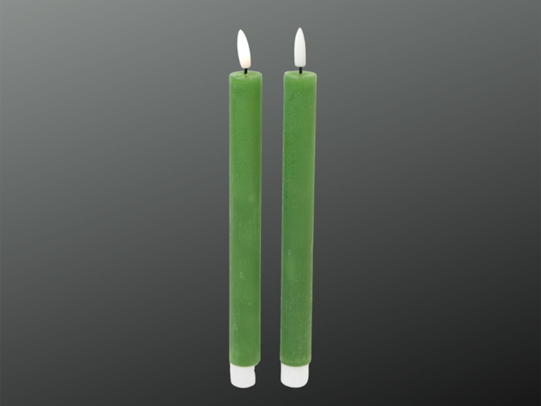 LED Stabkerze dunkelgrün Ø2,2m H24cm on/off Schalter Timer nur mit FB