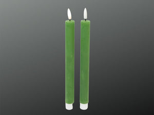 LED Stabkerze dunkelgrün Ø2,2m H24cm on/off Schalter Timer nur mit FB