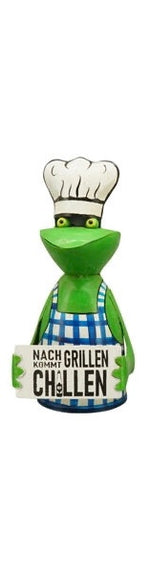 Lade das Bild in den Galerie-Viewer, Zaunfigur Zaunhocker GrillMeister Kanu Metall 12x14x20 cm Pfostenhocker Dekofigur Garten 4Sprüche wählbar
