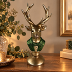 Hirschbüste metallic grün – 28 cm Dekofigur