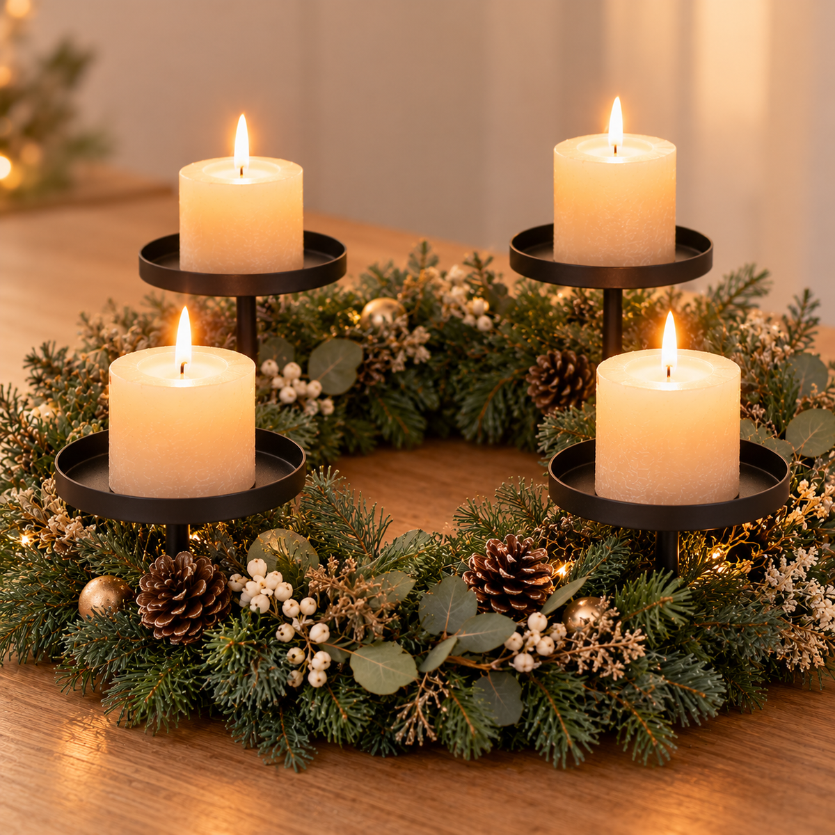 Adventskerzenhalter 4er Set – Kerzenhalter für den Adventskranz