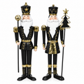 Deko Wachmänner 2er Set schwarz-gold – 36 cm aus Eisen