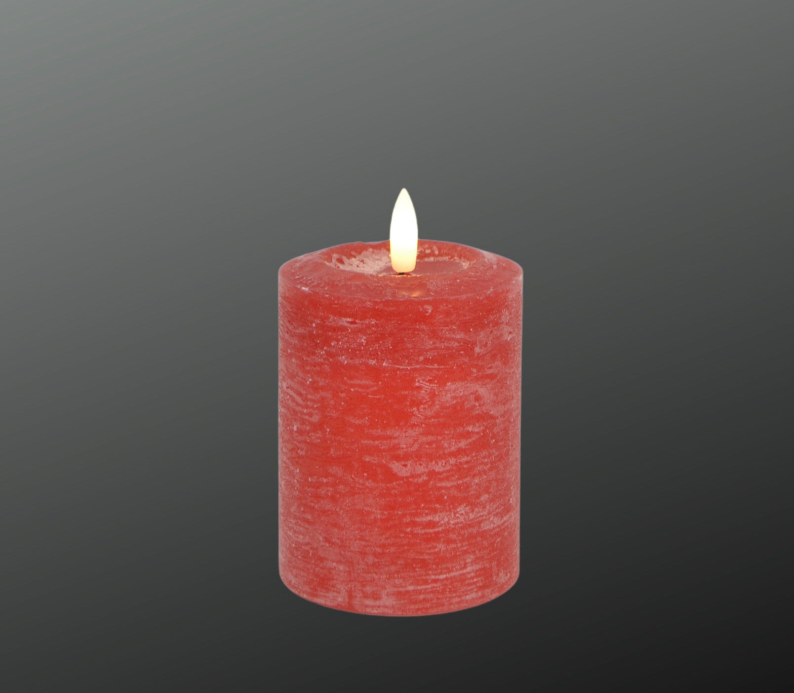 LED Kerze Echtwachs rot mit Timer H10cm+12cm+16cm 3Größen wählbar