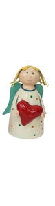 Zaunfigur Zaunhocker SchutzEngel Herz Kanu Metall 14x13x22 cm Pfostenhocker Dekofigur Garten 4Farben wählbar