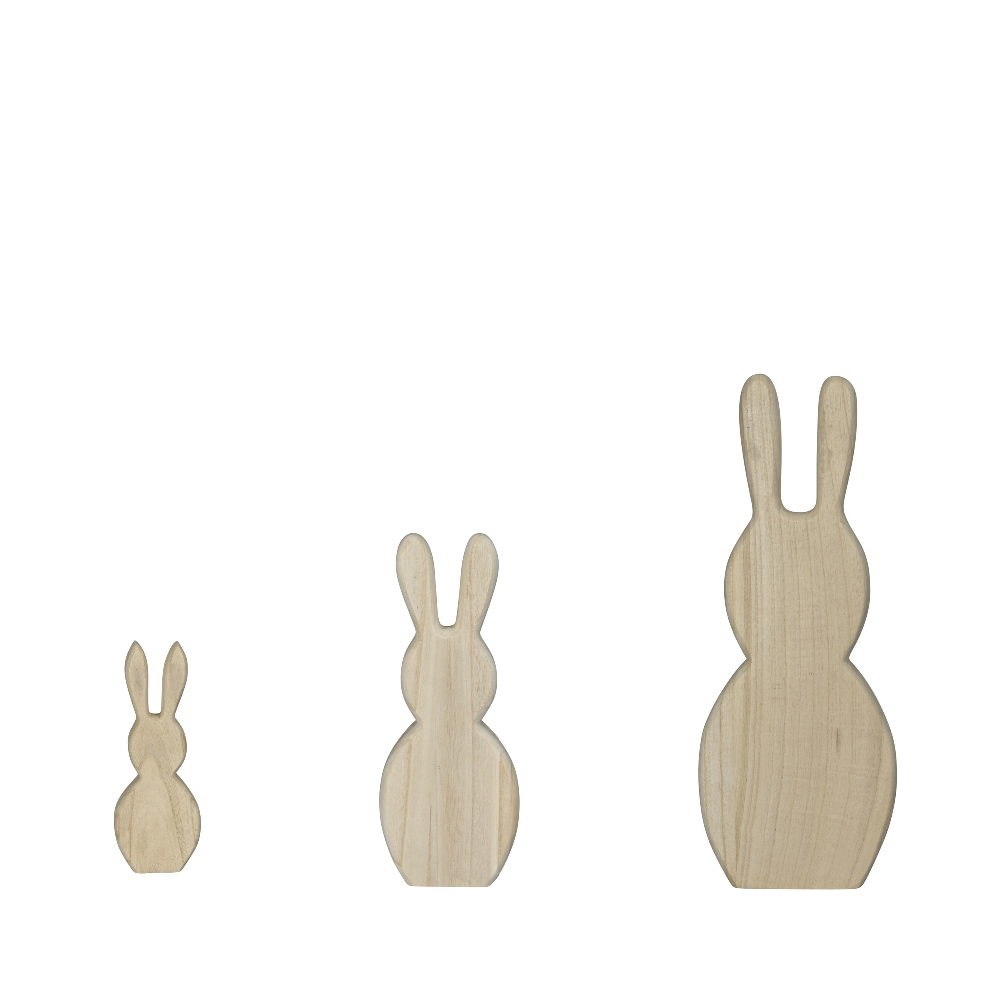 Holz Hase natur H30cm /50cm/70cm Osterhase aus Paulowniaholz Dekofigur Natürliche Skulptur aus leichtem  Holz schlichtem Design Ostern 3Größen wählbar