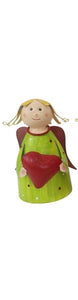 Zaunfigur Zaunhocker SchutzEngel Herz Kanu Metall 14x13x22 cm Pfostenhocker Dekofigur Garten 4Farben wählbar