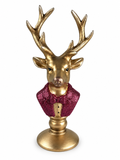 Hirschbüste Metallic-Burgundy – 28 cm Dekofigur
