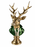 Hirschbüste Metallic-Grün – 35 cm Dekofigur