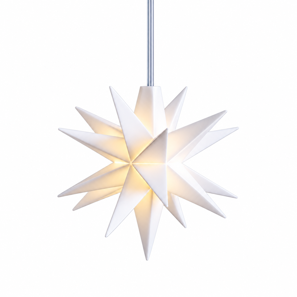 LED Baby-Stern 18 Zacken Ø 8 cm in Weiß – Batteriebetriebener Weihnachtsstern für Innen & Außen mit 6-Stunden-Timer