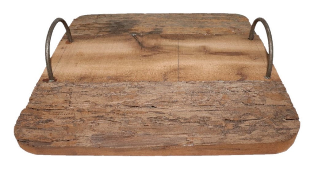 Holztablett Tablett mit Griff Resto Holz natur 30x30cm H8cm