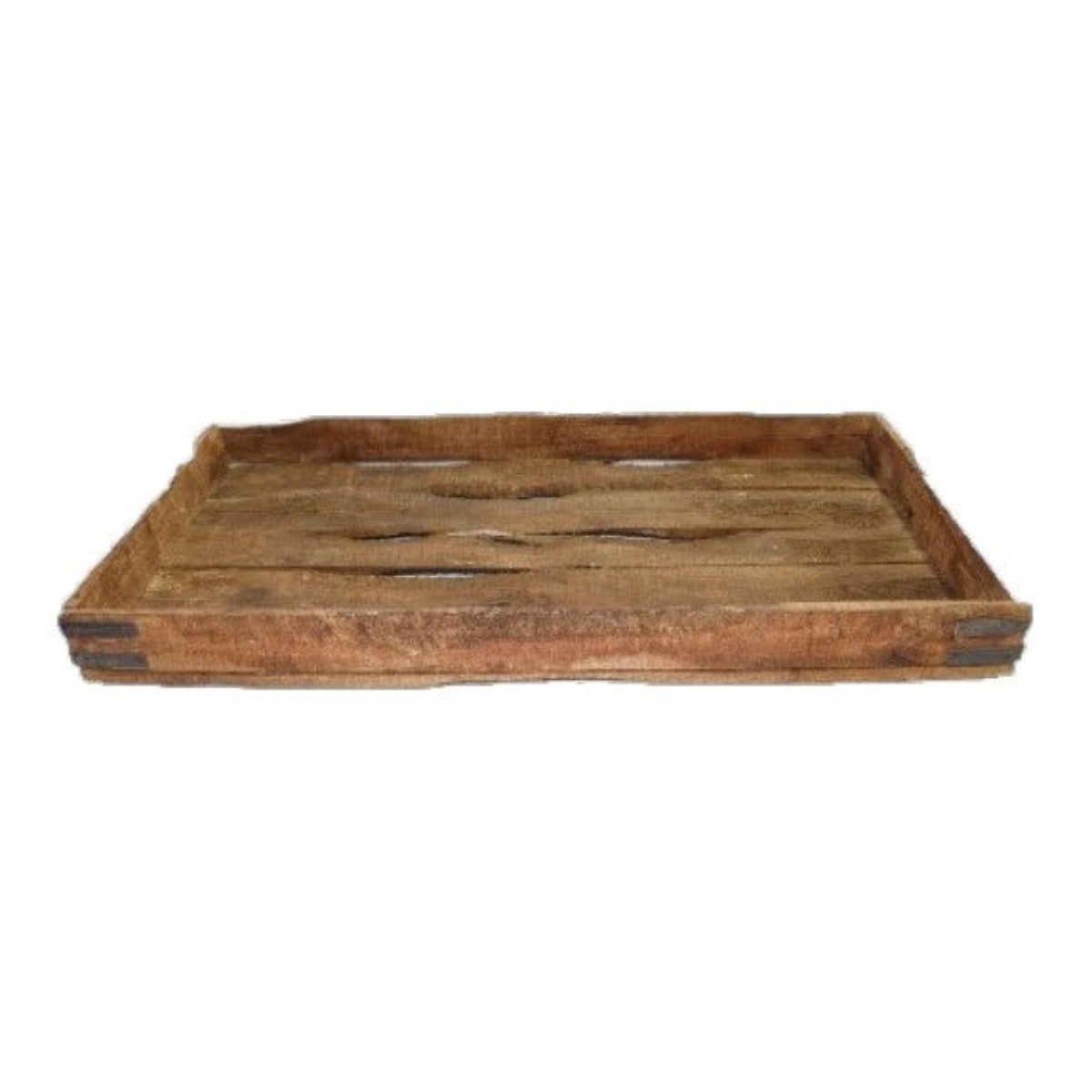Tablett Holz mit Griff Serviertablett Holztablett Aged Natur 70x35cm H8cm Used Look