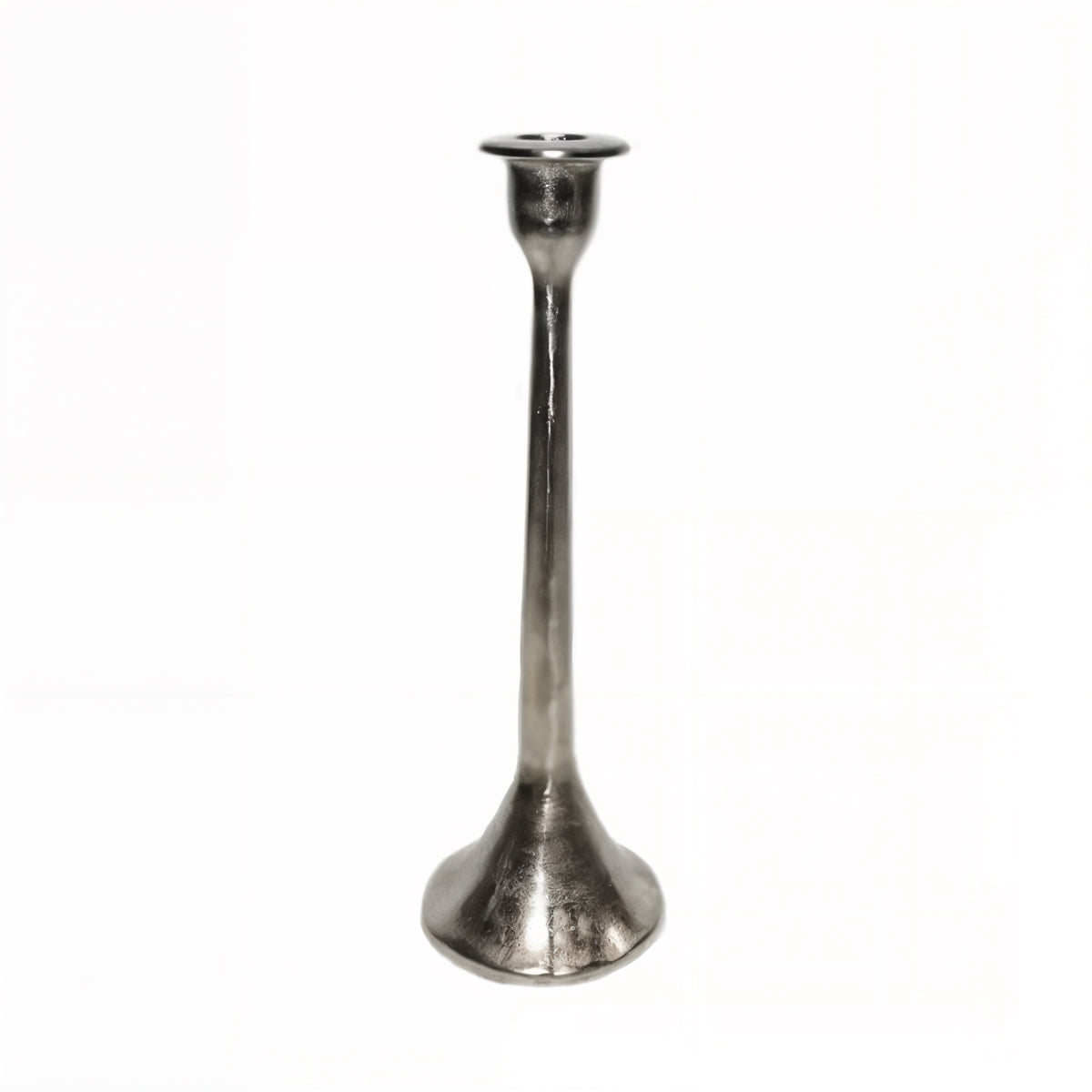 Kerzenständer Nickel H28 cm & H35 cm – Eleganter Kerzenleuchter mit Trumpet Base – Metall Kerzenhalter für Stabk 2Größen wählbar