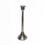 Lade das Bild in den Galerie-Viewer, Kerzenständer Nickel H28 cm &amp; H35 cm – Eleganter Kerzenleuchter mit Trumpet Base – Metall Kerzenhalter für Stabk 2Größen wählbar
