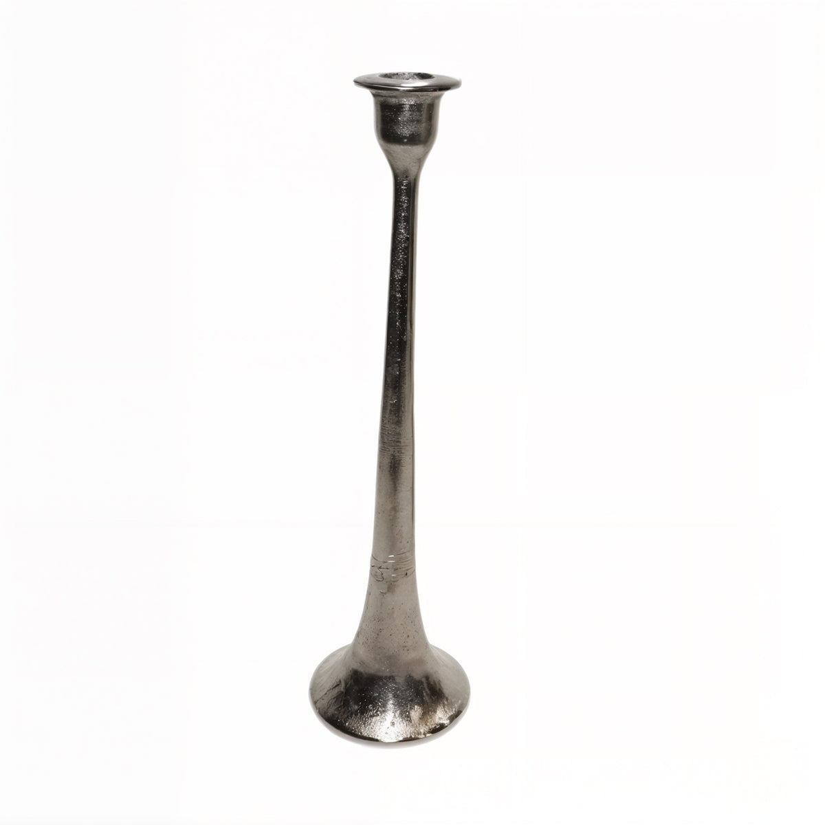 Kerzenständer Nickel H28 cm & H35 cm – Eleganter Kerzenleuchter mit Trumpet Base – Metall Kerzenhalter für Stabk 2Größen wählbar