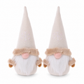 Wichtel 2er Set Weiß – 24 cm | Weihnachtsdeko aus Filz und Baumwolle