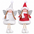 Engel 2er Set Rot Weiß – 13 cm | Weihnachtliche Engel-Deko
