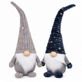 Wichtel 2er Set Blau Grau – 45 cm | Große Weihnachtsdeko