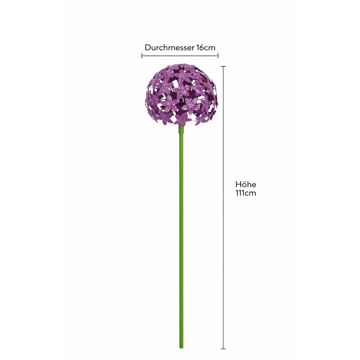 Allium Stecker Metall Gartenstecker lila in 2Größen wählbar