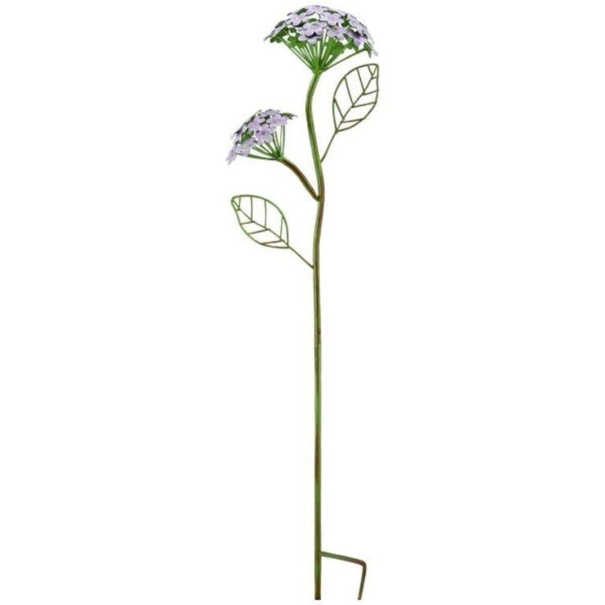 Gartenstecker Hortensie Metall verzweigt purple ArtFerro 28x18cm H109 cm Stecker Garten Beetstecker Gartendekoration Blütenkugel
