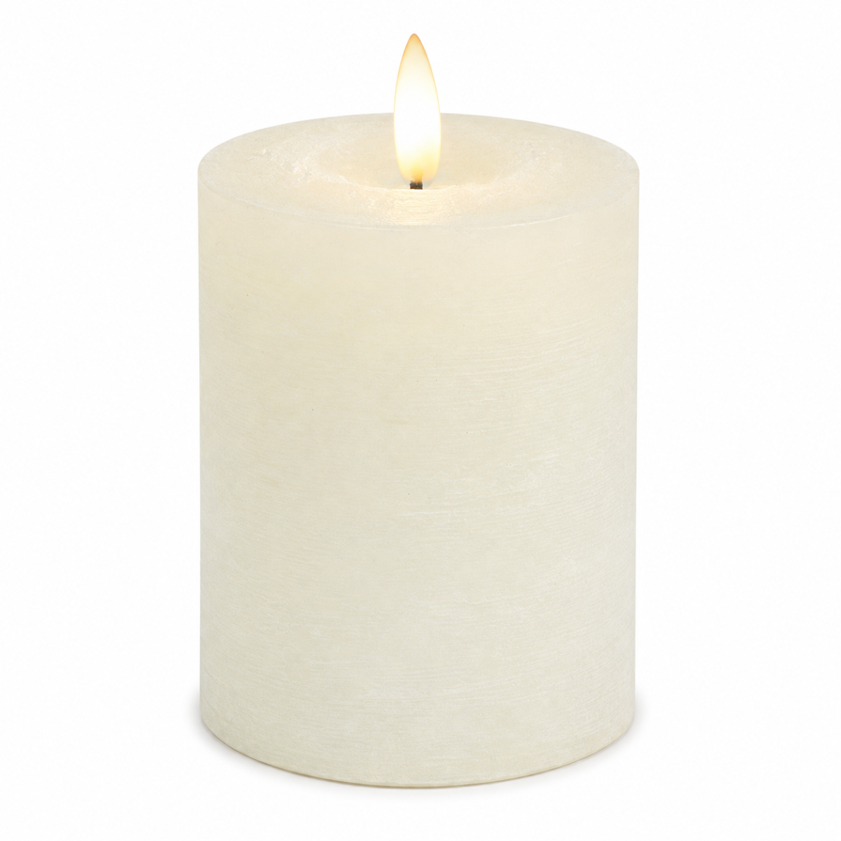 LED Kerze Echtwachs creme mit Timer H10cm+12cm+16cm 3Größen wählbar