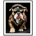Rocker-Dog 82 x 62 cm – Coolness trifft auf stilvolle Wanddeko im Biker-Look