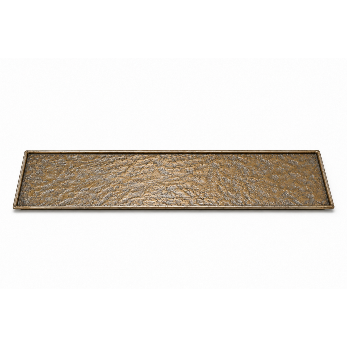 Tablett Messing Optik 60 x 30 cm – Rechteckiges Dekotablett aus Metall – Elegantes Wohnaccessoire für Kerzen, Vasen & Dekoration – Modernes Serviertablett im Vintage-Look