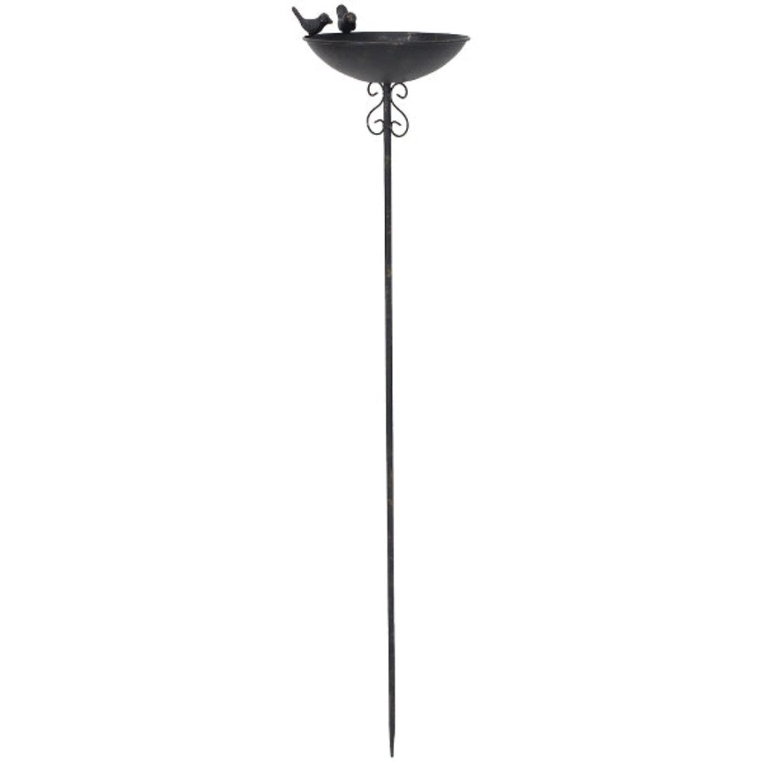 Vogel Futterplatz Metall ArtFerro braun Ø22cm H109cm Futterstation Rankstab Vogelbad Gartenstecker