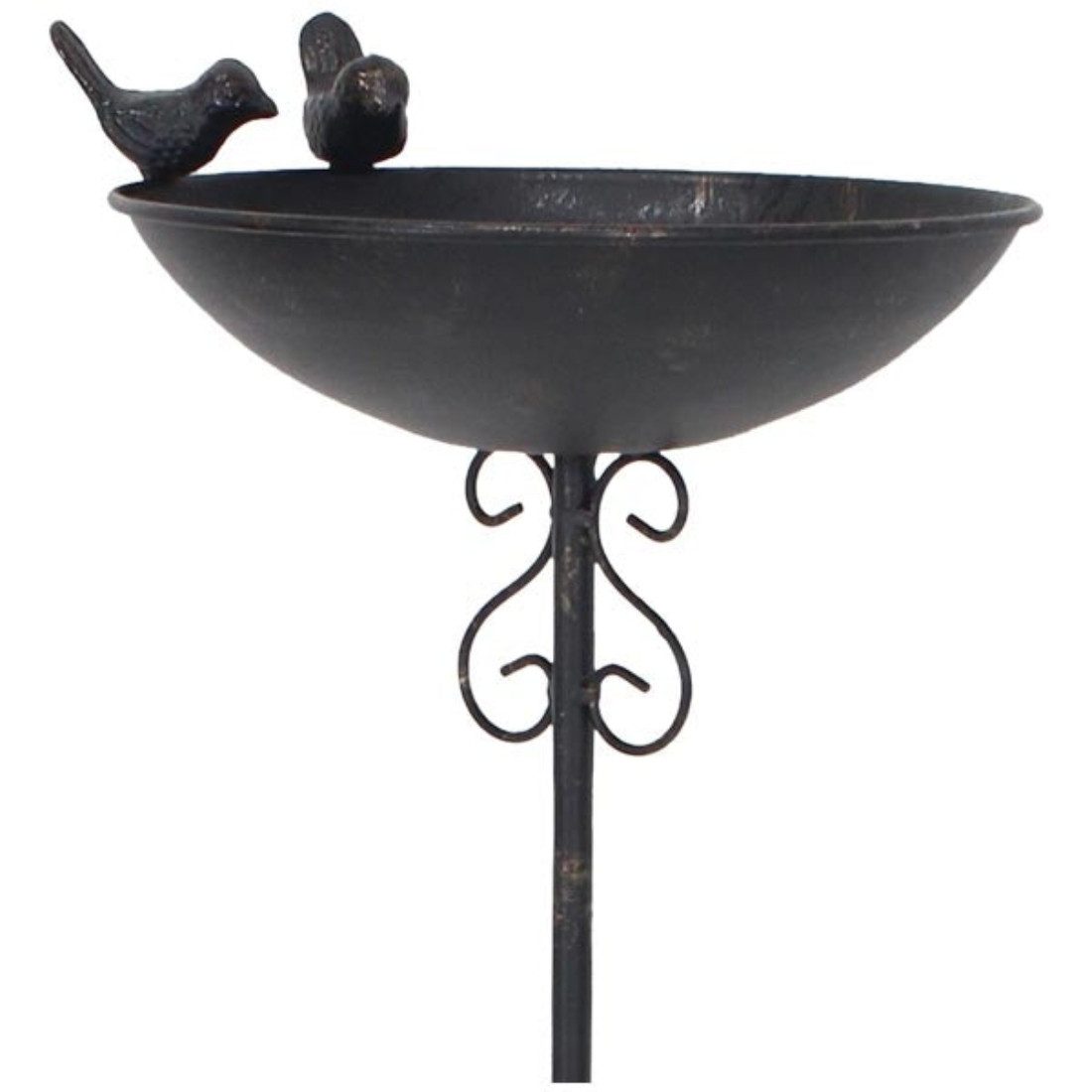 Vogel Futterplatz Metall ArtFerro braun Ø22cm H109cm Futterstation Rankstab Vogelbad Gartenstecker