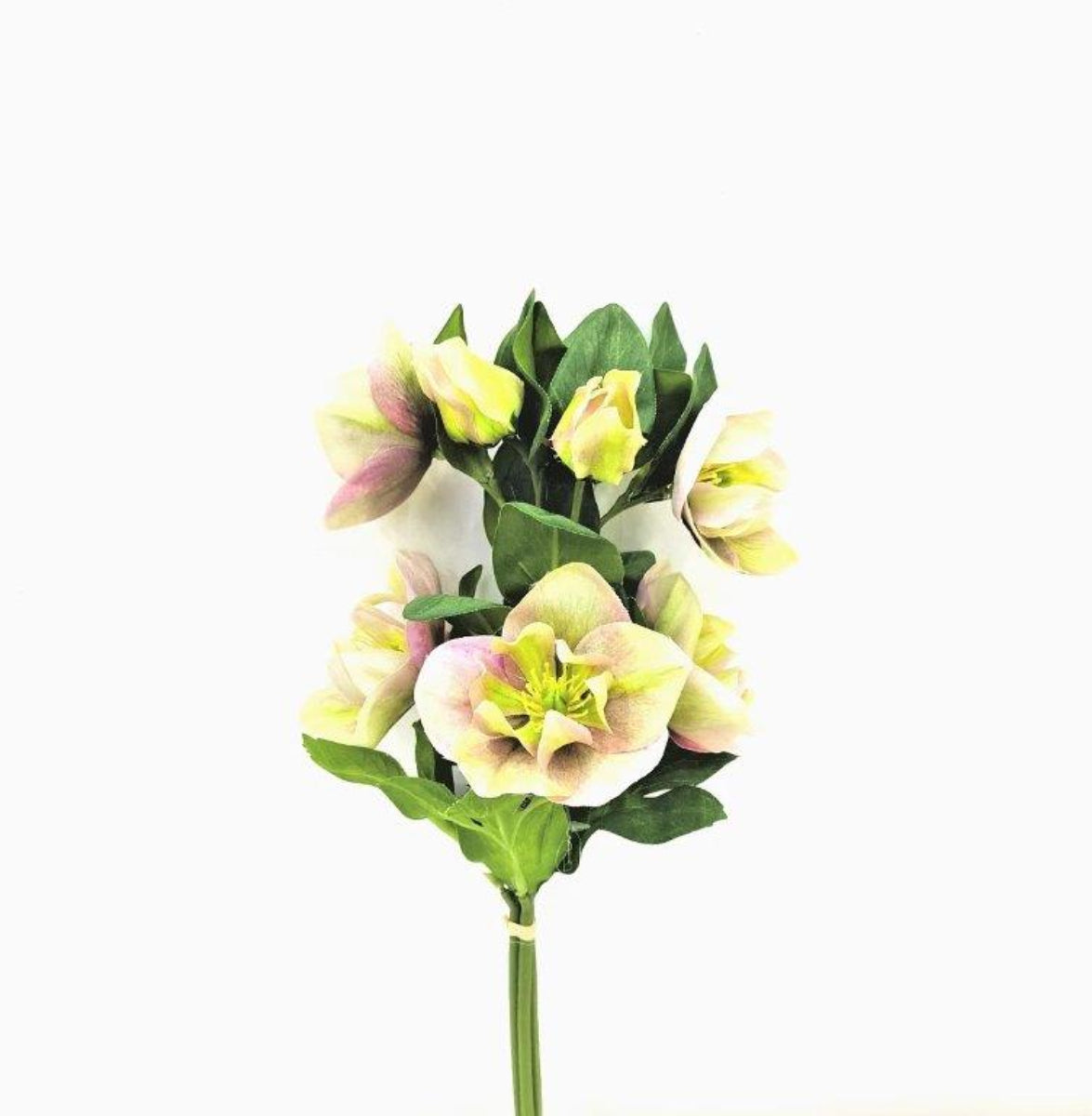 2x Künstliche Christrosenbund x3 L35cm Christrose malve/grün Kunstblumen Künstliche Blumen Heleborus Kunstpflanzen Dekopflanze