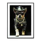 Cowboy-Dog Wandbild 82 x 62 cm – Dekoratives Hunde-Motiv im Western-Stil – Wanddeko, Wohnaccessoire & Blickfang