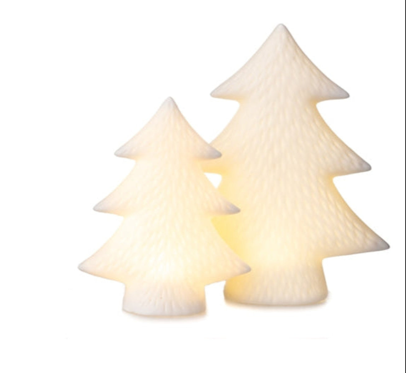 LED Tanne Weihnachtsbaum Porzellan weiß H12cm+H16cm Weihnachten Winter Dekoration 2Größen wählbar