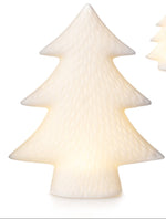 Lade das Bild in den Galerie-Viewer, LED Tanne Weihnachtsbaum Porzellan weiß H12cm+H16cm Weihnachten Winter Dekoration 2Größen wählbar
