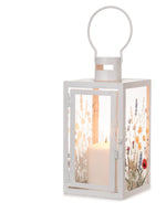 Lade das Bild in den Galerie-Viewer, Metall Laterne mit Blütenmotiv Weiß – Dekorative Garten- &amp; Wohnlaterne aus Metall &amp; Glas – für Kerzen H24cm &amp; H34cm 2Größen wählbar
