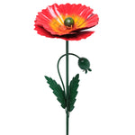 Lade das Bild in den Galerie-Viewer, Gartenstecker Metall-Blume Mohn rot – Ø18 cm – Höhe 96 cm – Gartendeko für Beet &amp; Terrasse Stecker
