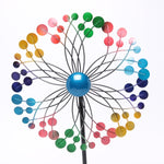 Lade das Bild in den Galerie-Viewer, Windrad Gartenstecker Metall Ø 30cm H116cm bunt Windspiel Wetterfeste Garten‑Deko Outdoor Windmühle
