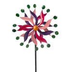Lade das Bild in den Galerie-Viewer, Windrad Gartenstecker Metall Ø 46cm H178cm bunt Windspiel Wetterfeste Garten‑Deko Outdoor Windmühle
