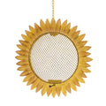 Futterstelle Sonnenblume zum Aufhängen – Ø 28 cm, gelb/braun, dekorative Vogelfutterstelle für Garten, Balkon und Terrasse, mit Kette ca. L61 cm