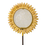 Futterstelle Sonnenblume Ø 33 cm – Vogel-Futterstelle aus Metall mit Stab 150 cm, gelb/braun, dekorative Vogelfutterstation für Garten & Terrasse