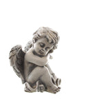 Sitzender Engel H10cm + 13,5cm in Grau – Dekorative Engel-Figur als Skulptur 2 Größen wählbar