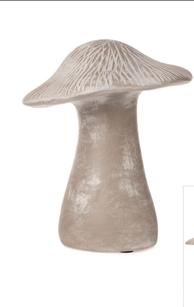 Pilz Keramik stehend Wald taupe Ø19cm H20cm