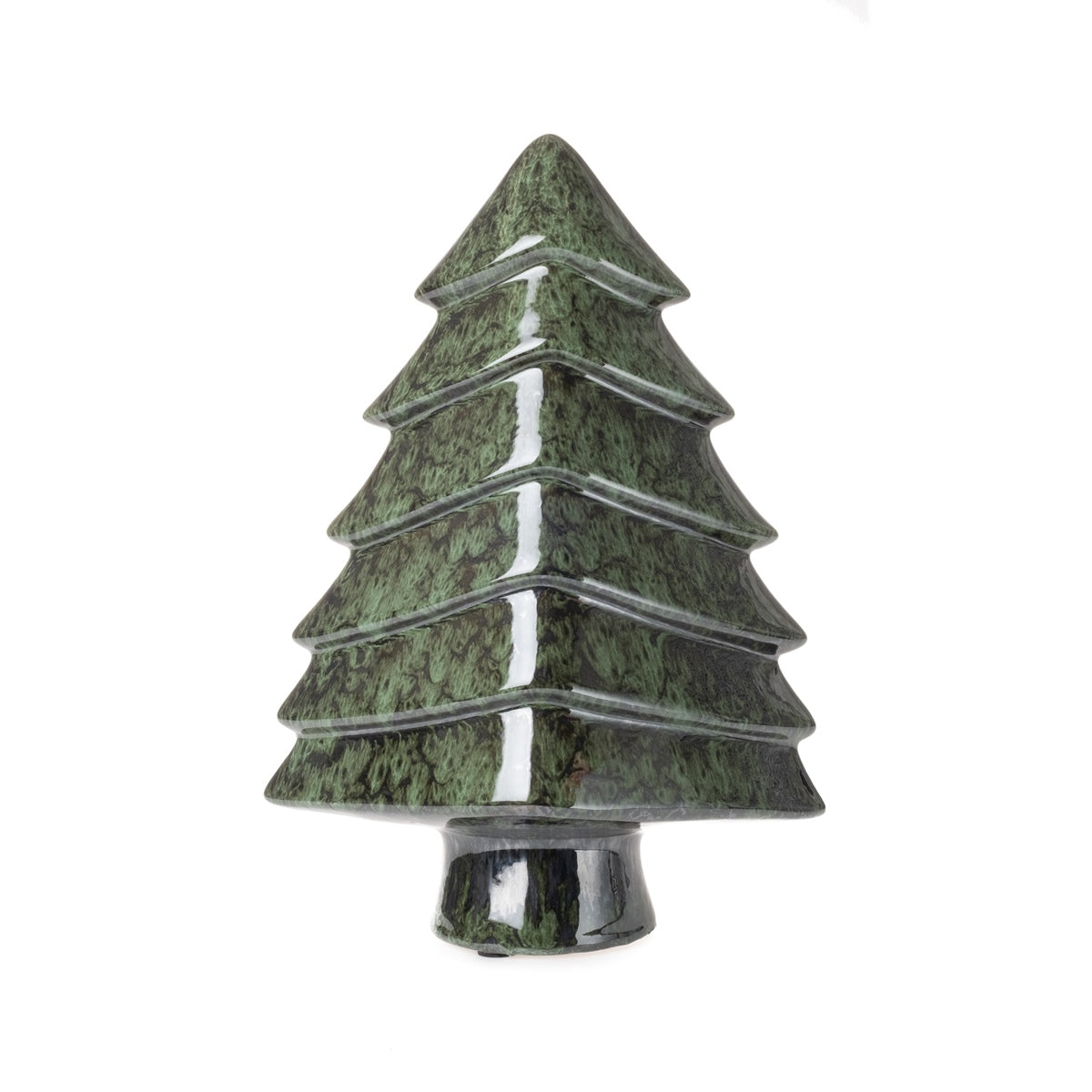 Tanne Keramik grün glasiert 24x17cm H32cm + 26x19cm H40cm Weihnachten 2Größen wählbar