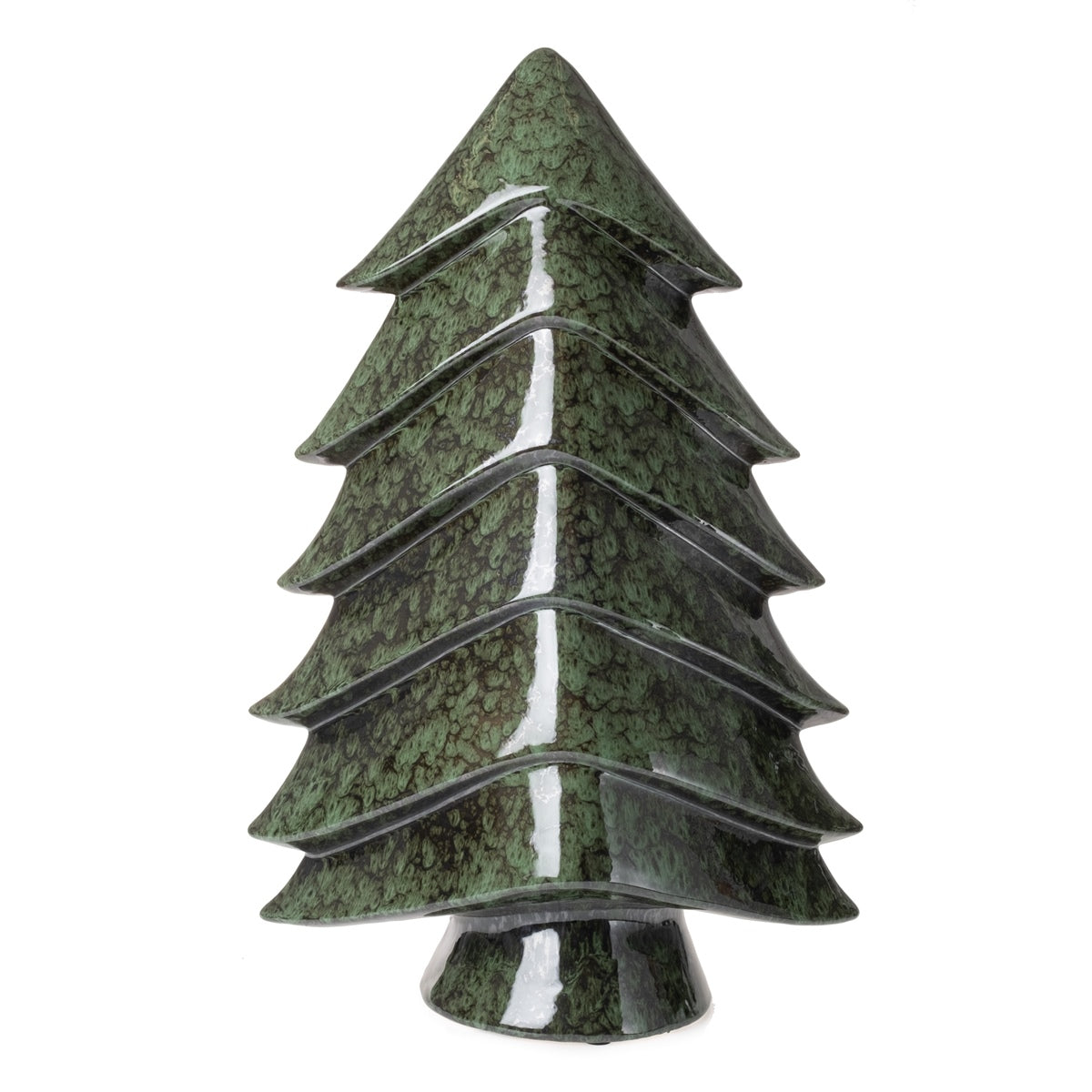 Tanne Keramik grün glasiert 24x17cm H32cm + 26x19cm H40cm Weihnachten 2Größen wählbar