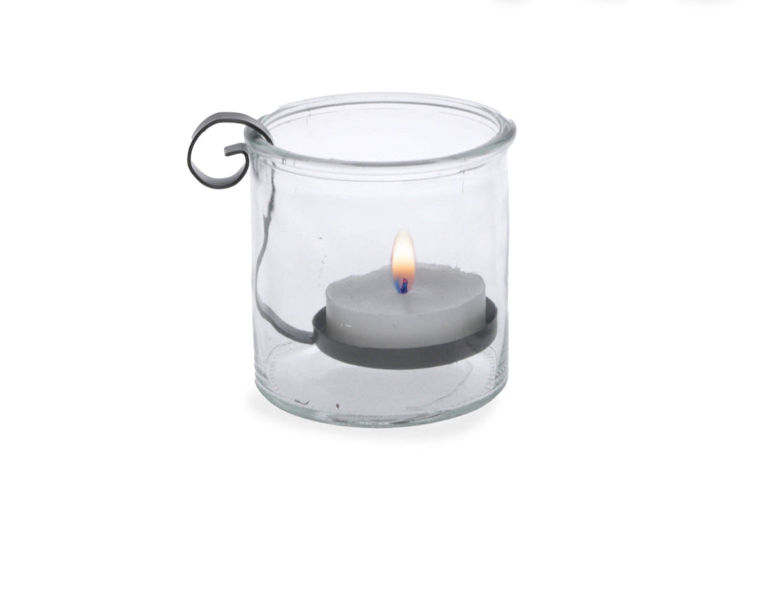 2x Windlicht Deko Kerzenhalter H10cm + H12cm Teelichthalter Glas mit herausnehmbarer Halterung aus Eisen für Teelicht 2Größen wählbar