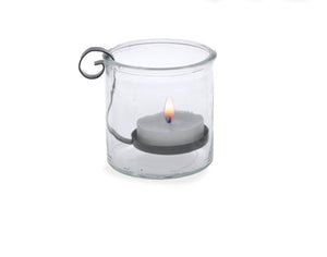 2x Windlicht Deko Kerzenhalter H10cm + H12cm Teelichthalter Glas mit herausnehmbarer Halterung aus Eisen für Teelicht 2Größen wählbar