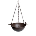 Vogeltränke „Piepmatz“ – Hängende Vogelbad aus Metall, Dunkelbraun – Gartendeko & Vogelbad – ca. 20 x 28 x 13,5 cm + 46 cm Kette Garten