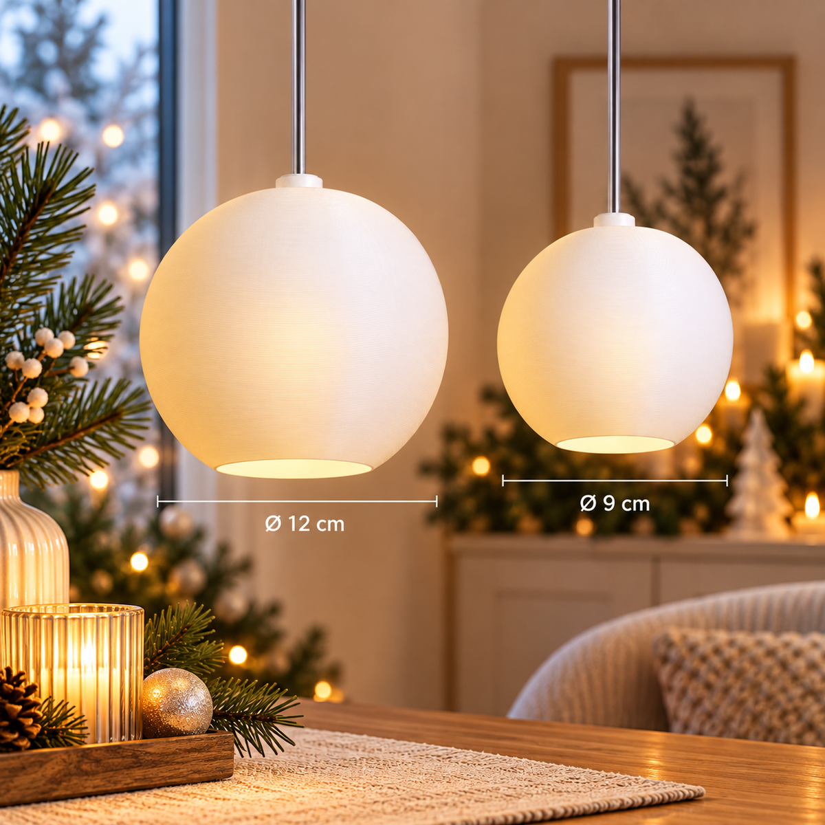 Wechsel-Lampenschirm Pure klein 9 cm + 12 cm – Ersatz-Lampenschirm für LED Baby-, Mini-, Midi- & Fensterstern 2Größen wählbar