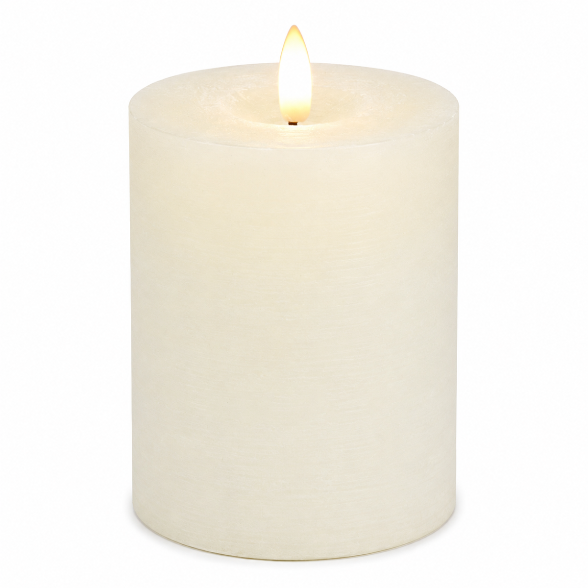 LED Kerze Echtwachs creme mit Timer H10cm+12cm+16cm 3Größen wählbar